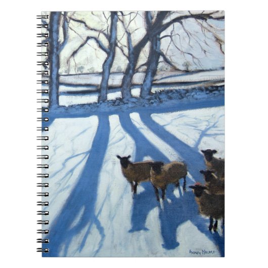 Carnet Moutons dans la neige Derbyshire (Devant)