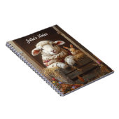 Carnet Moutons et lapin douillets en Grange avec Fleurs (Côté Droit)
