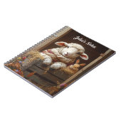 Carnet Moutons et lapin douillets en Grange avec Fleurs (Côté gauche)