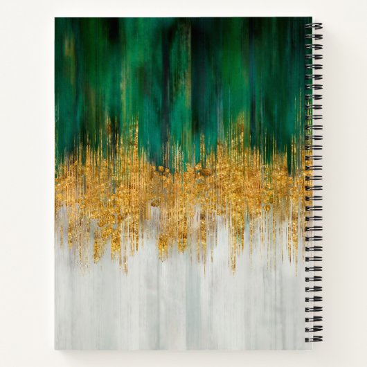 Carnet Mouvement vert et or abstrait (Dos)