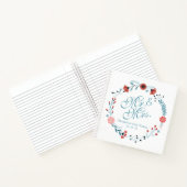 Carnet Mr & Mrs Cute Floral Wreath Mariage Guestbook (Intérieur)