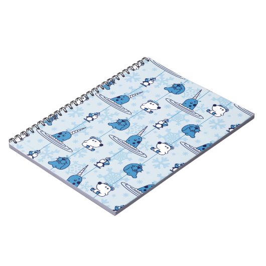 Carnet Mr. Narwhal Blue Snowflake Pattern (Côté gauche)