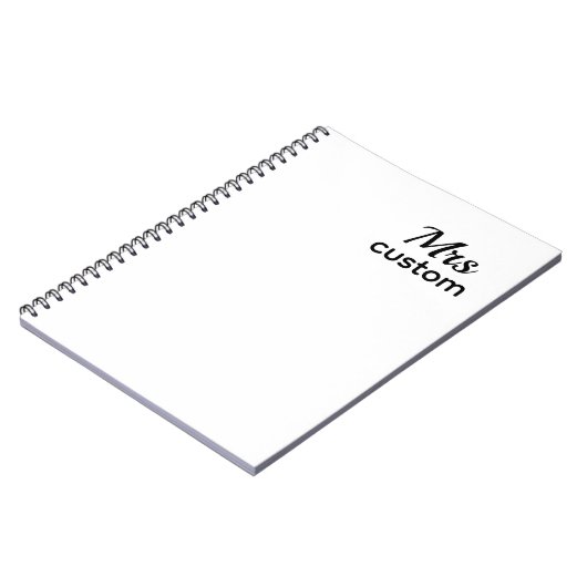 Carnet Mrs. Custom Notebook – Personalized Name (Côté gauche)