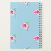 Carnet Mug bleu avec des lys roses (Verso)