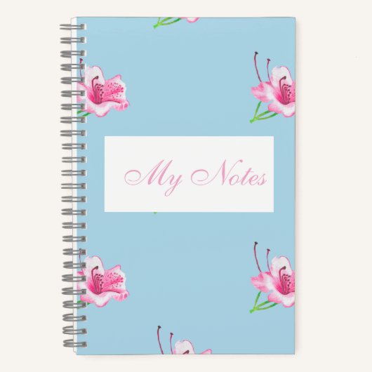 Carnet Mug bleu avec des lys roses (Recto)