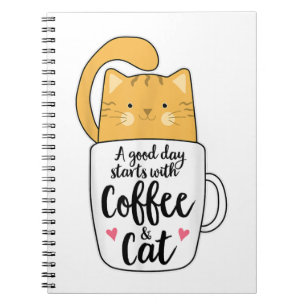 Carnet Mug de café chat orange drôle amateur de chats