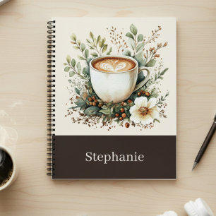 Carnet Mug de café personnalisé à motif floral