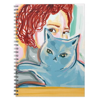 Carnet mujer con gato