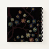 Carnet Multi-Colored Flowers On Black (Dos)