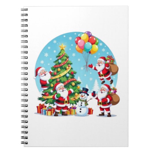 Carnet **“Multi-Santa Christmas Fun – 3D Cartoon Transpar (Devant)