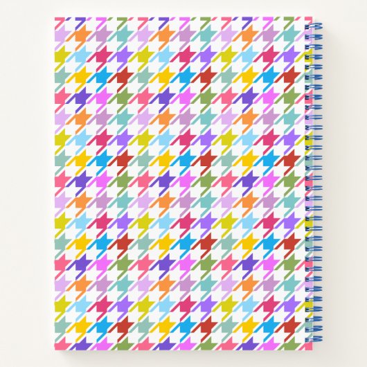 Carnet Multicolor Houndstooth+Motif blanc (Dos)