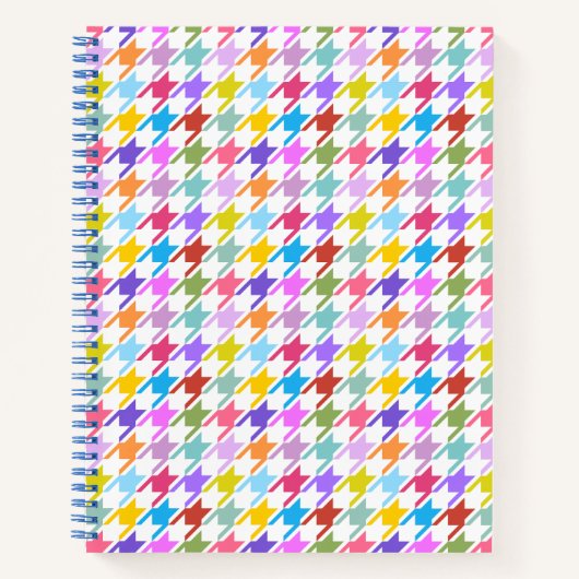 Carnet Multicolor Houndstooth+Motif blanc (Devant)
