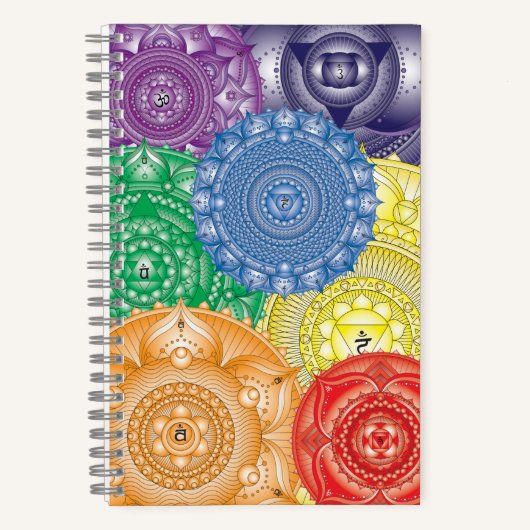 Carnet multicolore Chakra Mandala Collage (Recto)