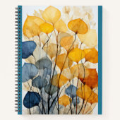 Carnet Multicolored Leaves on Blue (Devant)