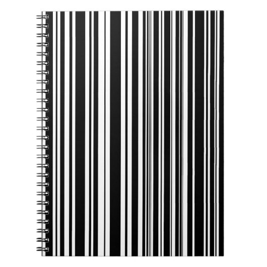 Carnet Multitudes de rayures noires et blanches inégales (Devant)