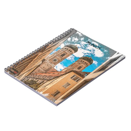 Carnet Munich coloré Allemagne Frauenkirche (Côté gauche)