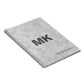 Carnet Mur gris monogrammé professionnel moderne (Côté Droit)