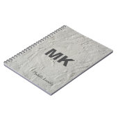 Carnet Mur professionnel moderne monogrammé gris (Côté gauche)