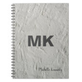 Carnet Mur professionnel moderne monogrammé gris (Devant)