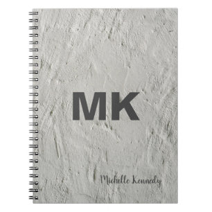 Carnet Mur professionnel moderne monogrammé gris