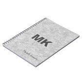 Carnet Mur professionnel moderne monogrammé gris (Côté gauche)