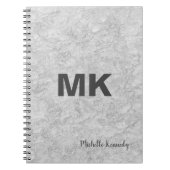 Carnet Mur professionnel moderne monogrammé gris (Devant)