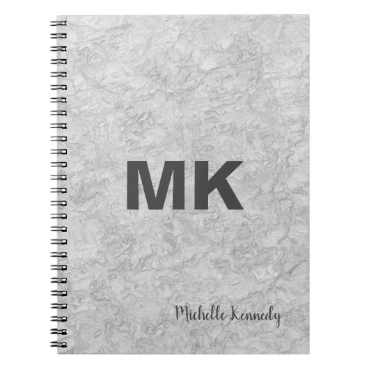 Carnet Mur professionnel moderne monogrammé gris (Devant)