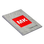 Carnet Mur professionnel moderne monogramme rouge blanc g (Côté Droit)
