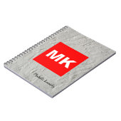 Carnet Mur professionnel moderne monogramme rouge blanc g (Côté gauche)