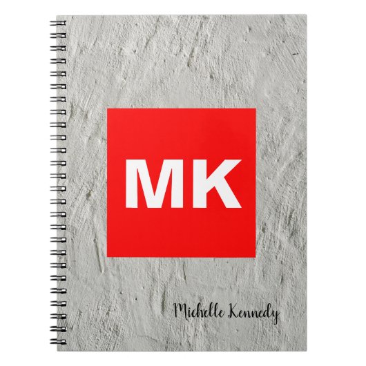 Carnet Mur professionnel moderne monogramme rouge blanc g (Devant)