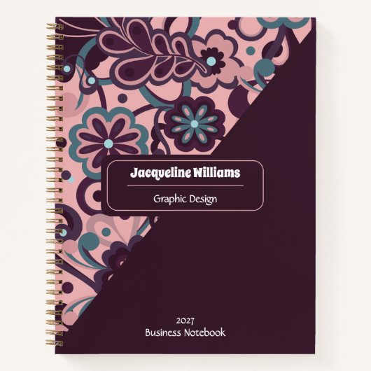 Carnet Mûre Groovy Psychedelique 60s 70s Floral  (Devant)