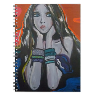 Carnet Muse Pensive : Portrait Moderne en Acrylique