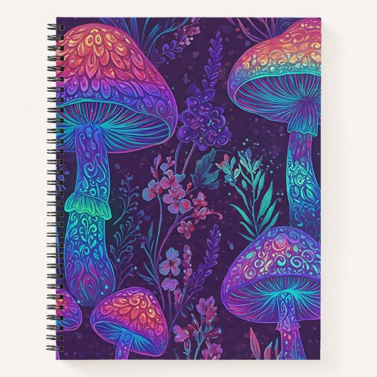 Carnet Mushroom Neon Forest Dreamscape (Devant)