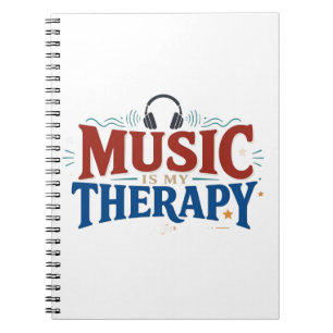 Carnet Music Is My Therapy Funny Music Lover Headphones D