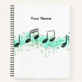 Carnet Music Notes Abstract Art Notebook - Aqua & Green (Devant)