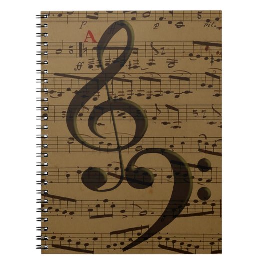 Carnet Musical Treble Clef Sheet Musique Classique (Devant)