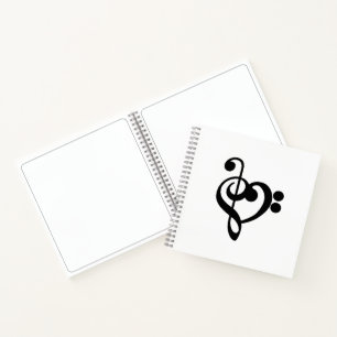 Carnet Musicien Coeur de musique - Treble Bass Clef