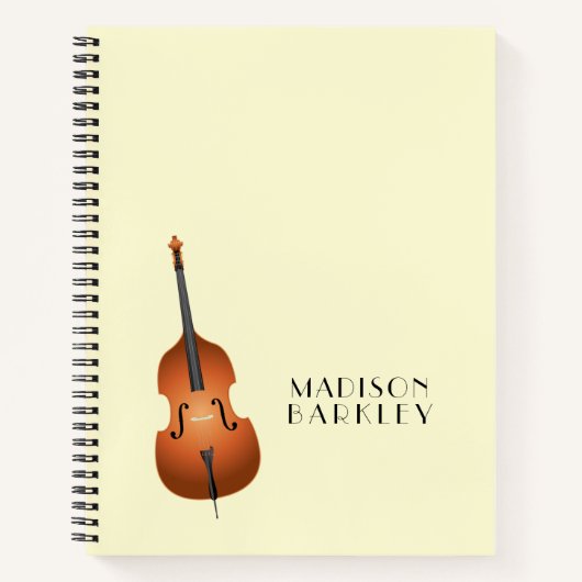 Carnet Musicien de basse debout Musique enseignant Jazz B (Devant)