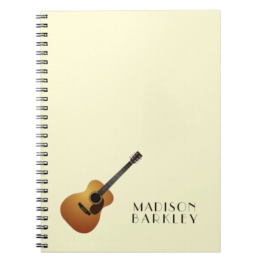 Carnet Musicien de guitare acoustique professeur de musiq (Devant)