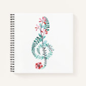 Carnet Musique Aquarelle à thème Arbre Clef (Devant)