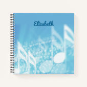 Carnet Musique bleue personnalisée (Devant)