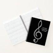 Carnet Musique Chansons Noir avec Treble Clef Musical (Intérieur)