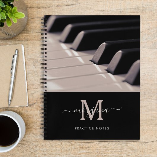 Carnet Musique classique Pratique Piano Keys Monogramme