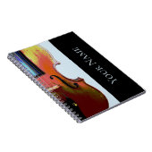 Carnet Musique classique Violon Bleu Personnalisé (Côté Droit)