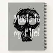 Carnet Musique cool Rock et Roll Skuls Personnaliser Nom (Dos)