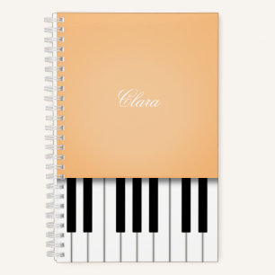 Carnet Musique de piano orange Sherbet Clavier Personnali