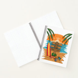 Carnet musique de surf été heureux