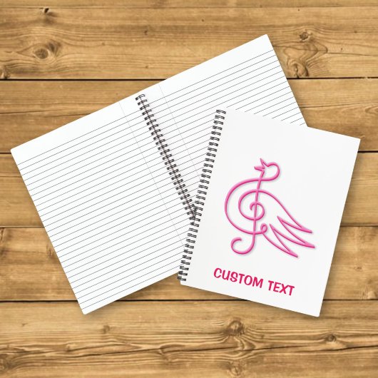 Carnet Musique d'oiseau rose