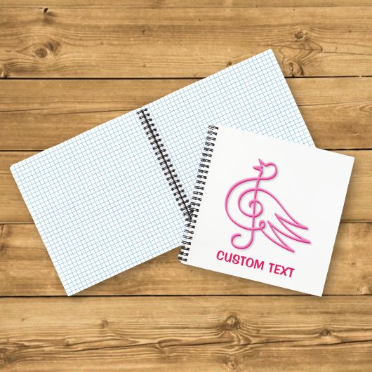 Carnet Musique d'oiseau rose