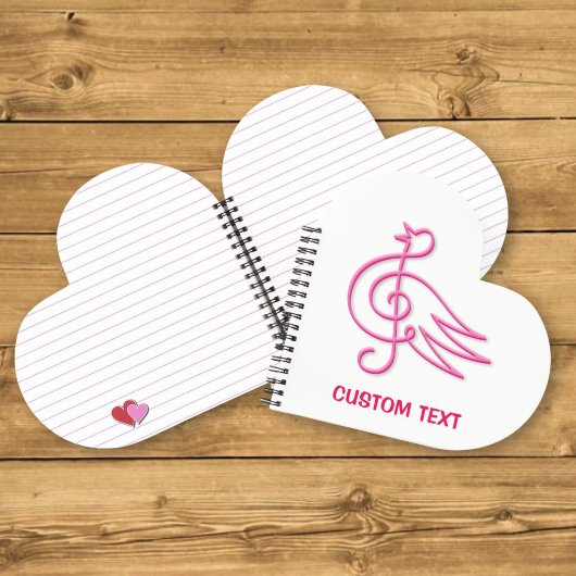Carnet Musique d'oiseau rose